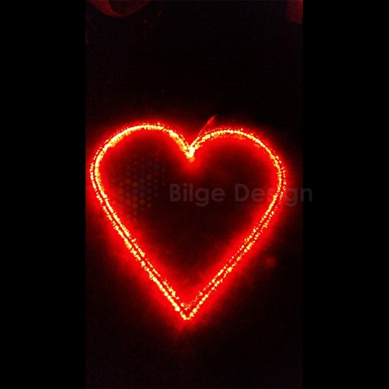 Led Işıklı Kırmızı Kalp 60cm
