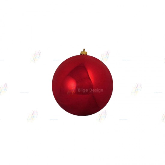 15cm Yılbaşı Topu Kırmızı Parlak